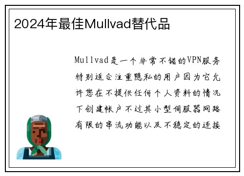 2024年最佳Mullvad替代品